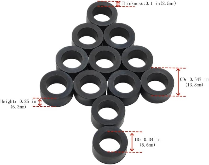 Sootim Replacement 3/8" Fuel Line Seal Grommet 1812348C1 S19405 F81Z9C387BA E3TZ9C387A 265204R1 Fuel Line Seal Sleeves Fits DT466E DT466 i530E S19405 1994-2008 (12pcs) - Image 1